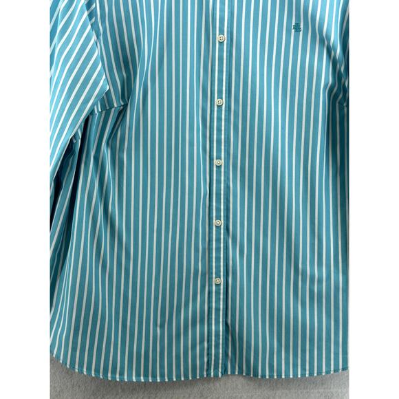 Lauren Ralph Lauren Size 2X Button Up Shirt Stripe Long Sleeve Preppy Classic - Picture 4 of 7